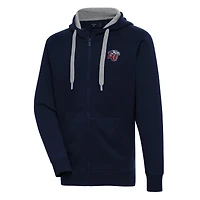 Men's Antigua  Navy Liberty Flames Victory Full-Zip Hoodie