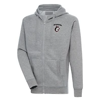 Men's Antigua  Heather Gray Northeastern Huskies Victory Full-Zip Hoodie