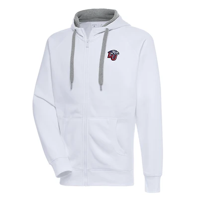 Men's Antigua White Liberty Flames Victory Full-Zip Hoodie