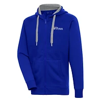 Men's Antigua  Royal Pennsylvania Quakers Victory Full-Zip Hoodie