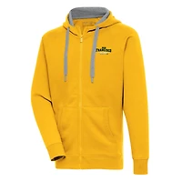 Men's Antigua  Gold San Francisco Dons Victory Full-Zip Hoodie