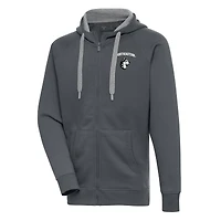 Men's Antigua  Charcoal Northeastern Huskies Victory Full-Zip Hoodie