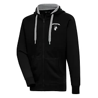 Men's Antigua  Black Northeastern Huskies Victory Full-Zip Hoodie