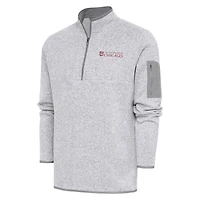 Men's Antigua  Heather Gray UChicago Maroons Fortune Quarter-Zip Pullover Jacket