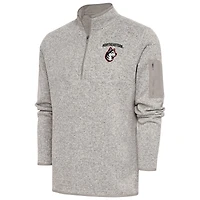 Men's Antigua  Oatmeal Northeastern Huskies Fortune Quarter-Zip Pullover Jacket