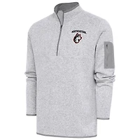 Men's Antigua  Heather Gray Northeastern Huskies Fortune Quarter-Zip Pullover Jacket
