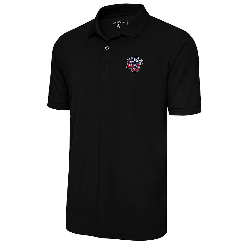 Men's Antigua Black Liberty Flames Legacy Pique Polo