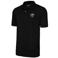 Men's Antigua  Black Liberty Flames Legacy Pique Polo