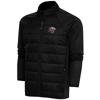 Men's Antigua  Black Liberty Flames Altitude Quilted Full-Zip Jacket