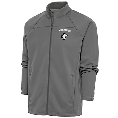 Men's Antigua  Steel Northeastern Huskies Links Full-Zip Golf Jacket