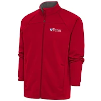 Men's Antigua  Red Pennsylvania Quakers Links Full-Zip Golf Jacket