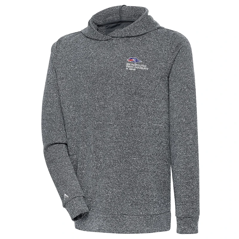 Men's Antigua  Heather Charcoal MSU Denver Roadrunners Absolute Pullover Hoodie