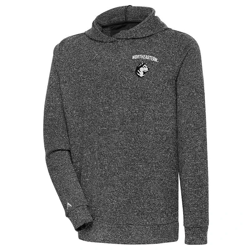 Men's Antigua  Heather Black Northeastern Huskies Absolute Pullover Hoodie