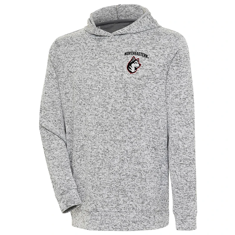 Men's Antigua  Heather Gray Northeastern Huskies Absolute Pullover Hoodie