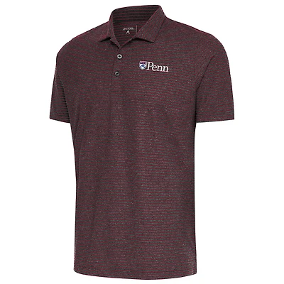 Men's Antigua  Heather Black/Red Pennsylvania Quakers Esteem Polo