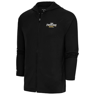 Men's Antigua  Black San Francisco Dons Legacy Full-Zip Hoodie