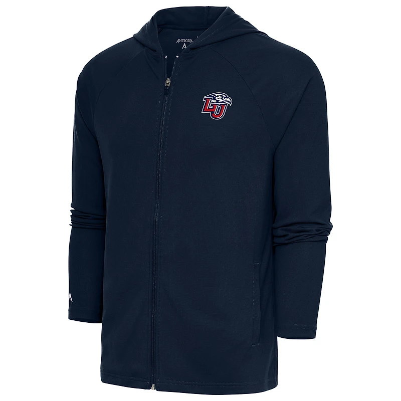 Men's Antigua  Navy Liberty Flames Legacy Full-Zip Hoodie