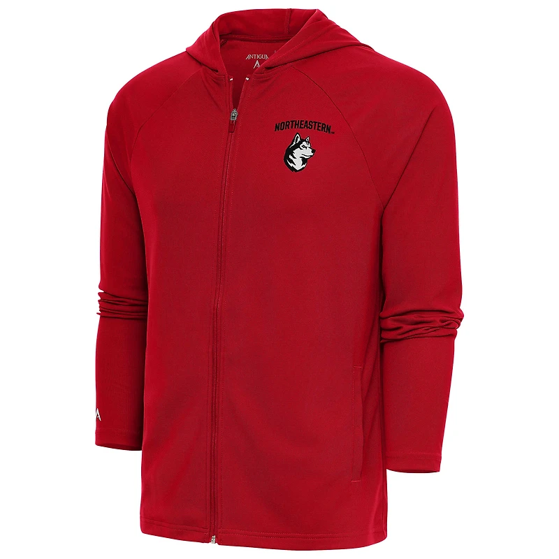 Men's Antigua  Red Northeastern Huskies Legacy Full-Zip Hoodie