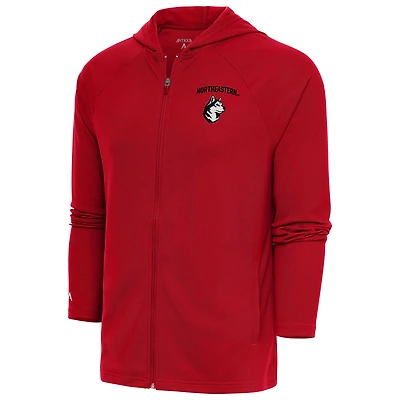Men's Antigua  Red Northeastern Huskies Legacy Full-Zip Hoodie