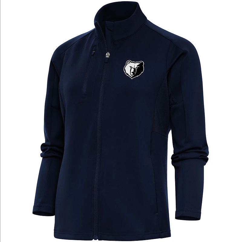 Women's Antigua  Navy Memphis Grizzlies Brushed Metallic Generation Full-Zip Jacket
