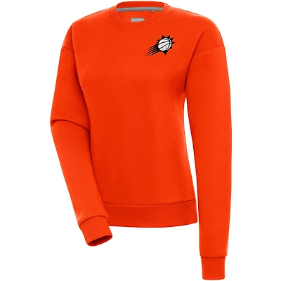 Women's Antigua  Orange Phoenix Suns Brushed Metallic Victory Pullover Sweatshirt