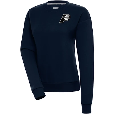 Women's Antigua  Navy Indiana Pacers Brushed Metallic Victory Pullover Sweatshirt
