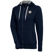 Women's Antigua  Navy Indiana Pacers Brushed Metallic Victory Full-Zip Hoodie