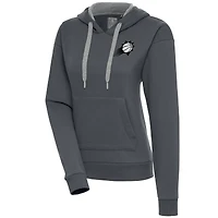 Women's Antigua  Charcoal Phoenix Suns Brushed Metallic Victory Pullover Hoodie