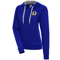 Women's Antigua  Blue Dallas Mavericks Brushed Metallic Victory Pullover Hoodie