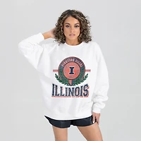 Women's Gameday Couture  White Illinois Fighting Illini Hot Shot Fleece Pullover Sweatshirt