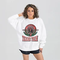 Women's Gameday Couture  White Texas Tech Red Raiders Hot Shot Fleece Pullover Sweatshirt