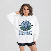 Women's Gameday Couture  White North Carolina Tar Heels Hot Shot Fleece Pullover Sweatshirt
