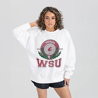 Women's Gameday Couture  White Washington State Cougars Hot Shot Fleece Pullover Sweatshirt