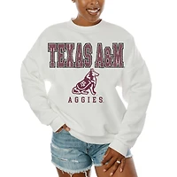 Women's Gameday Couture  White Texas A&M Aggies Freestyle Fleece Pullover Sweatshirt