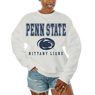 Women's Gameday Couture  White Penn State Nittany Lions Freestyle Fleece Pullover Sweatshirt