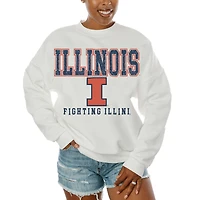 Women's Gameday Couture  White Illinois Fighting Illini Freestyle Fleece Pullover Sweatshirt