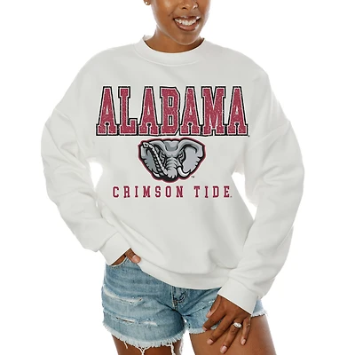 Women's Gameday Couture White Alabama Crimson Tide Freestyle Fleece Pullover Sweatshirt
