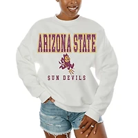 Women's Gameday Couture  White Arizona State Sun Devils Freestyle Fleece Pullover Sweatshirt