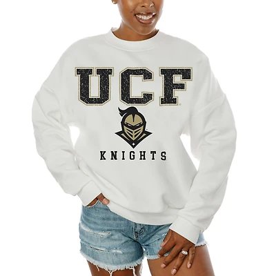 Women's Gameday Couture  White UCF Knights Freestyle Fleece Pullover Sweatshirt