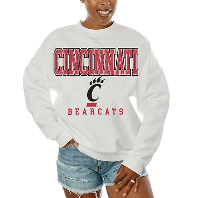 Women's Gameday Couture White Cincinnati Bearcats Freestyle Fleece Pullover Sweatshirt