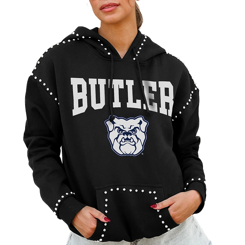 Women's Gameday Couture  Black Butler Bulldogs Studded Pullover Hoodie
