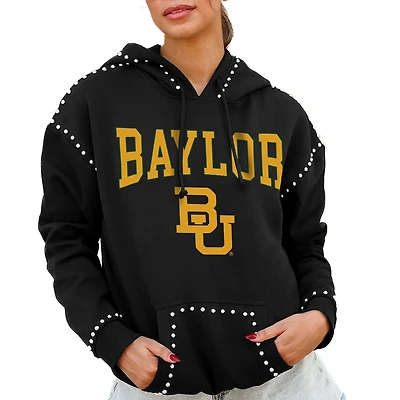 Women's Gameday Couture Black Baylor Bears Studded Pullover Hoodie