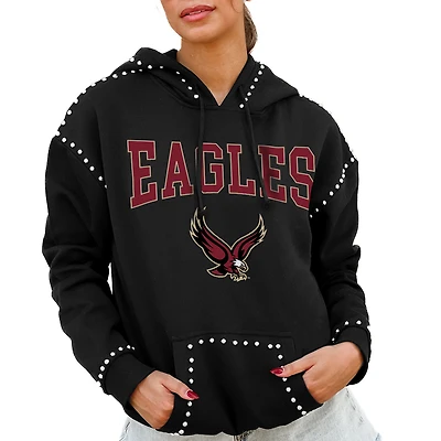 Women's Gameday Couture Black Boston College Eagles Studded Pullover Hoodie