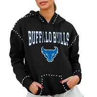 Women's Gameday Couture  Black Buffalo Bulls Studded Pullover Hoodie