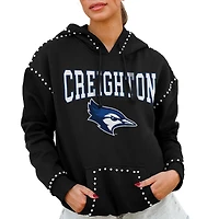 Women's Gameday Couture  Black Creighton Bluejays Studded Pullover Hoodie