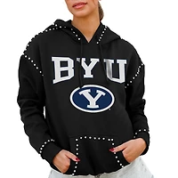 Women's Gameday Couture  Black BYU Cougars Studded Pullover Hoodie