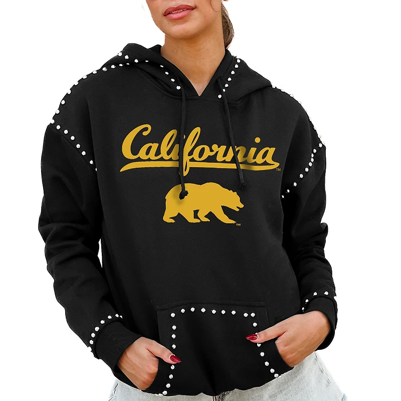 Women's Gameday Couture Black Cal Bears Studded Pullover Hoodie
