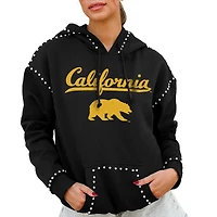 Women's Gameday Couture Black Cal Bears Studded Pullover Hoodie