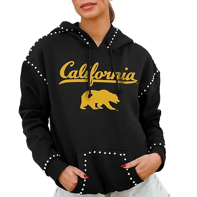 Women's Gameday Couture Black Cal Bears Studded Pullover Hoodie