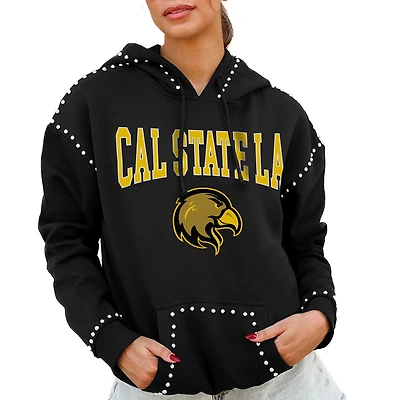 Women's Gameday Couture  Black Cal State L.A. Golden Eagles Studded Pullover Hoodie
